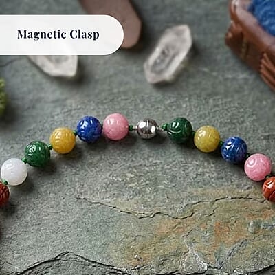 Multi Color Jade 570.00 ctw Carved Beaded Necklace in Rhodium Over Sterling Silver 20 Inches