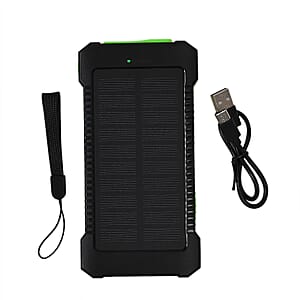 Homesmart Green Solar 10000 mAh Battery Charger with Wireless Charging & Emergency LED Torch