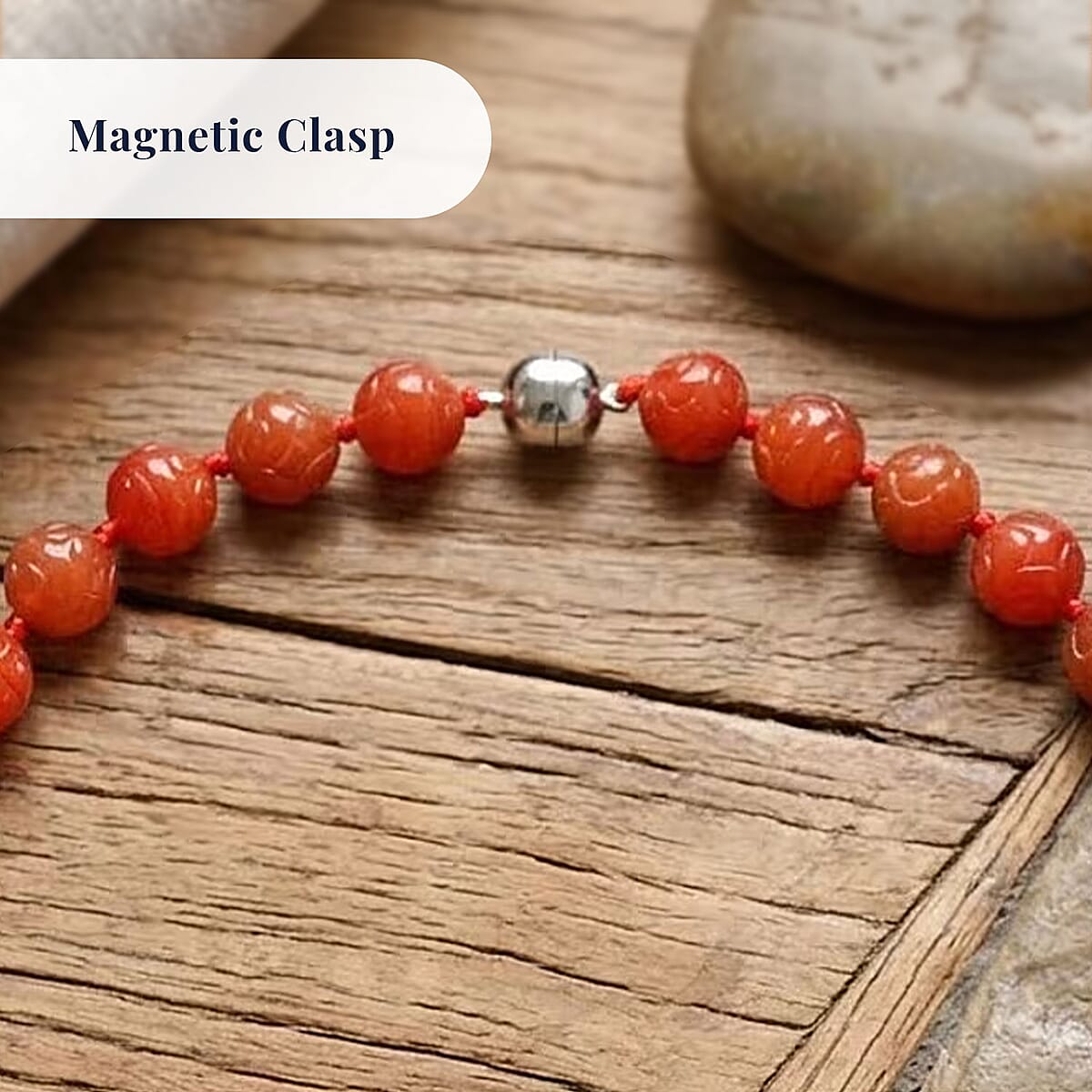 Red Jade 570.00 ctw Carved Beaded Necklace in Rhodium Over Sterling Silver 20 Inches  image number 4