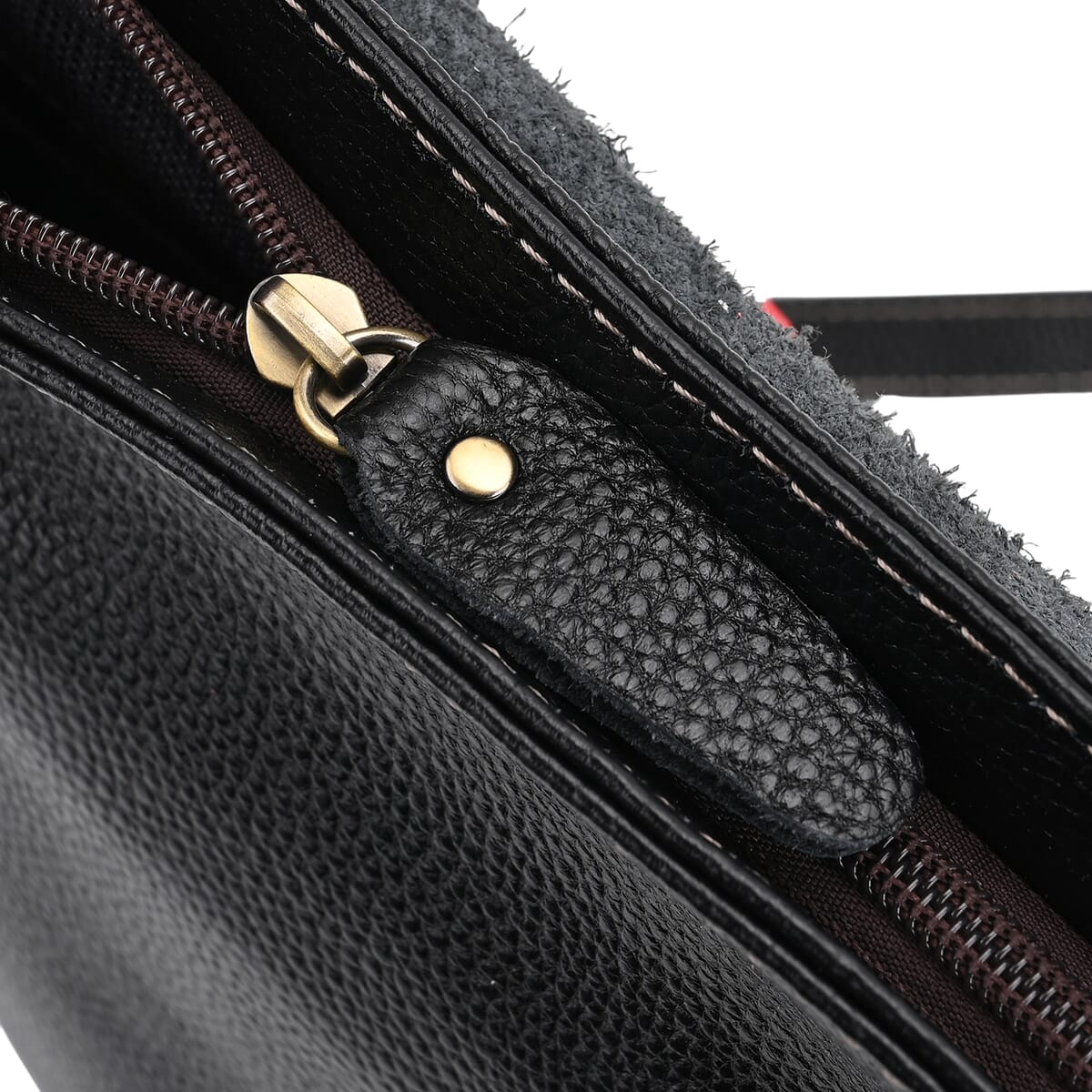 Italy Retro Noble Collection Black Cross and Snakeskin Pattern Genunie Leather Crossbody Bag image number 5