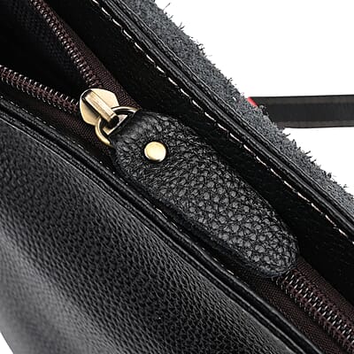 Italy Retro Noble Collection Black Cross and Snakeskin Pattern Genunie Leather Crossbody Bag