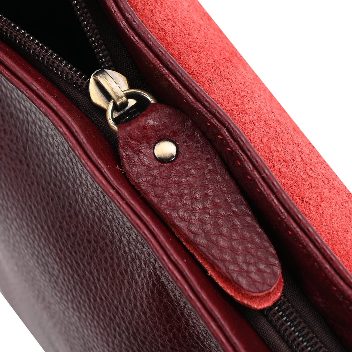 Italy Retro Noble Collection Red Cross and Snakeskin Pattern Genunie Leather Crossbody Bag image number 5