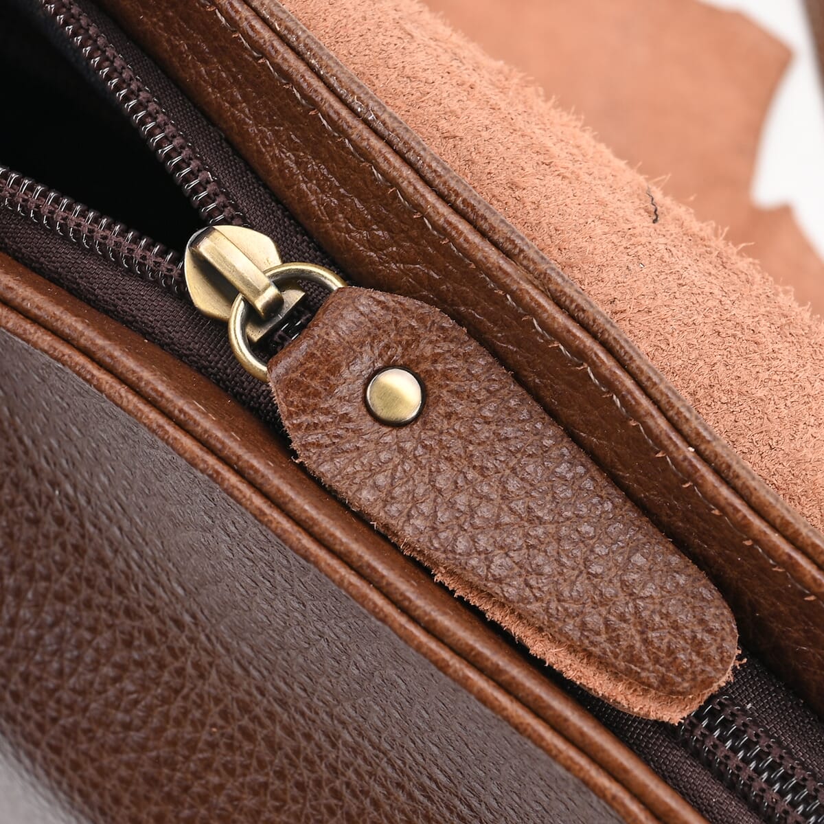 Italy Retro Noble Collection Brown Cross and Snakeskin Pattern Genunie Leather Crossbody Bag image number 5