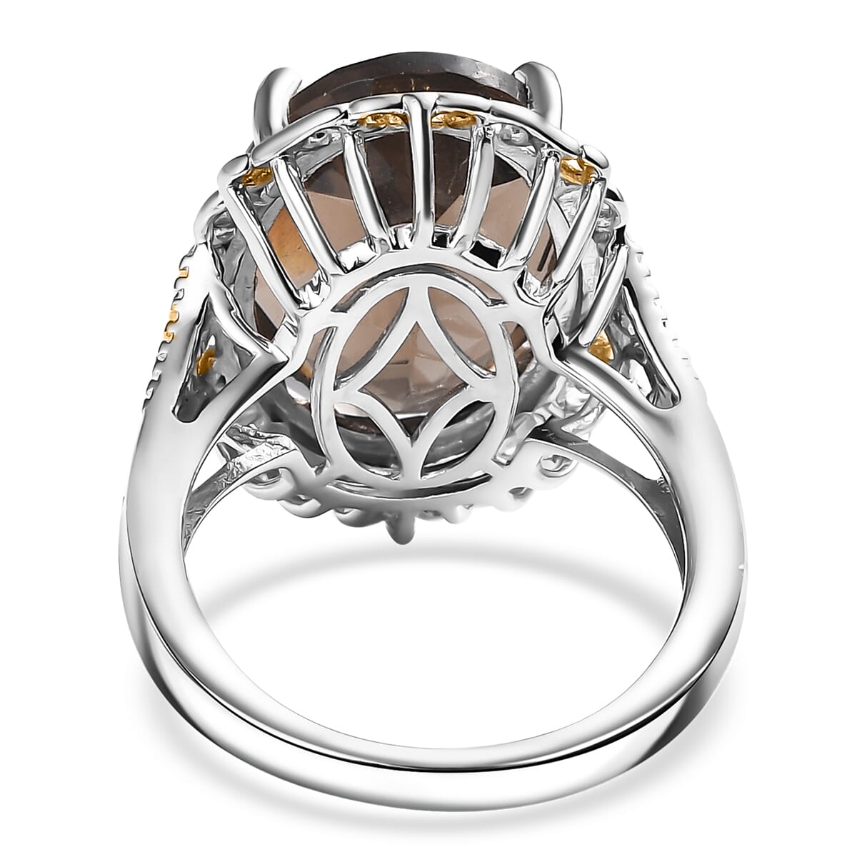Karis Brazilian Smoky Quartz 11.15 ctw Ring 18K YG Plated and Platinum Bond (Size 6.0)  image number 4