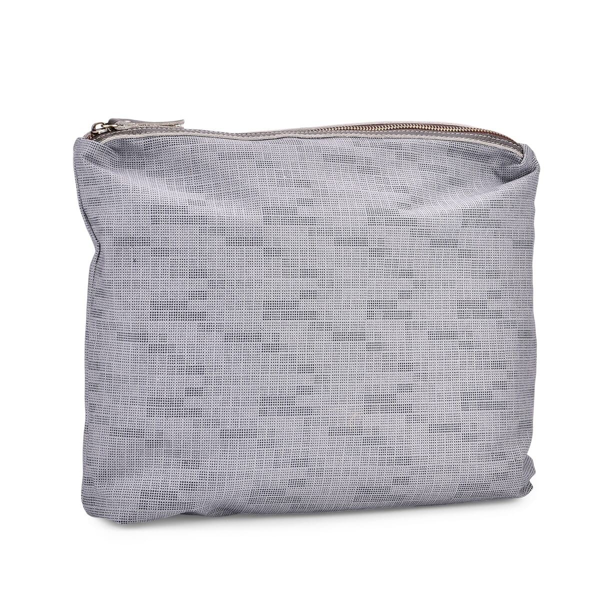 Italy Retro Noble Collection Gray Genuine Leather Tote Bag with Chic Woven Double Handle image number 7