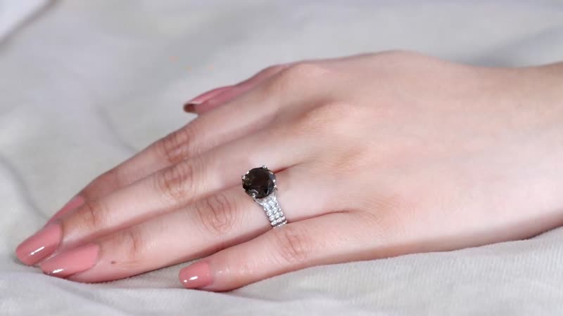 Brazilian Citrine Solitaire Ring in Stainless Steel (Size 10.0) 3.50 ctw