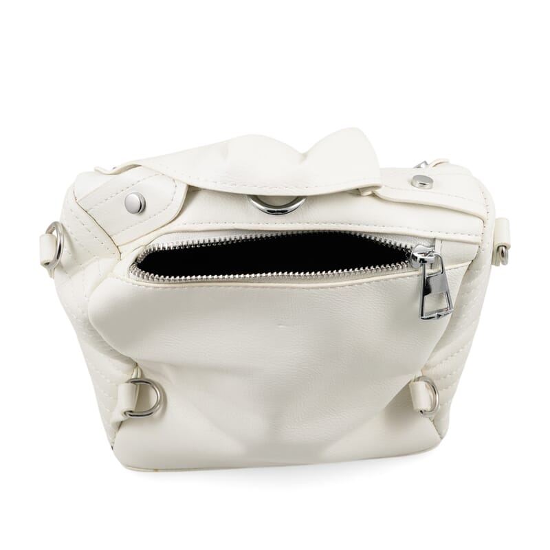 White Crocodile Embossed Faux Leather Jacket Bag