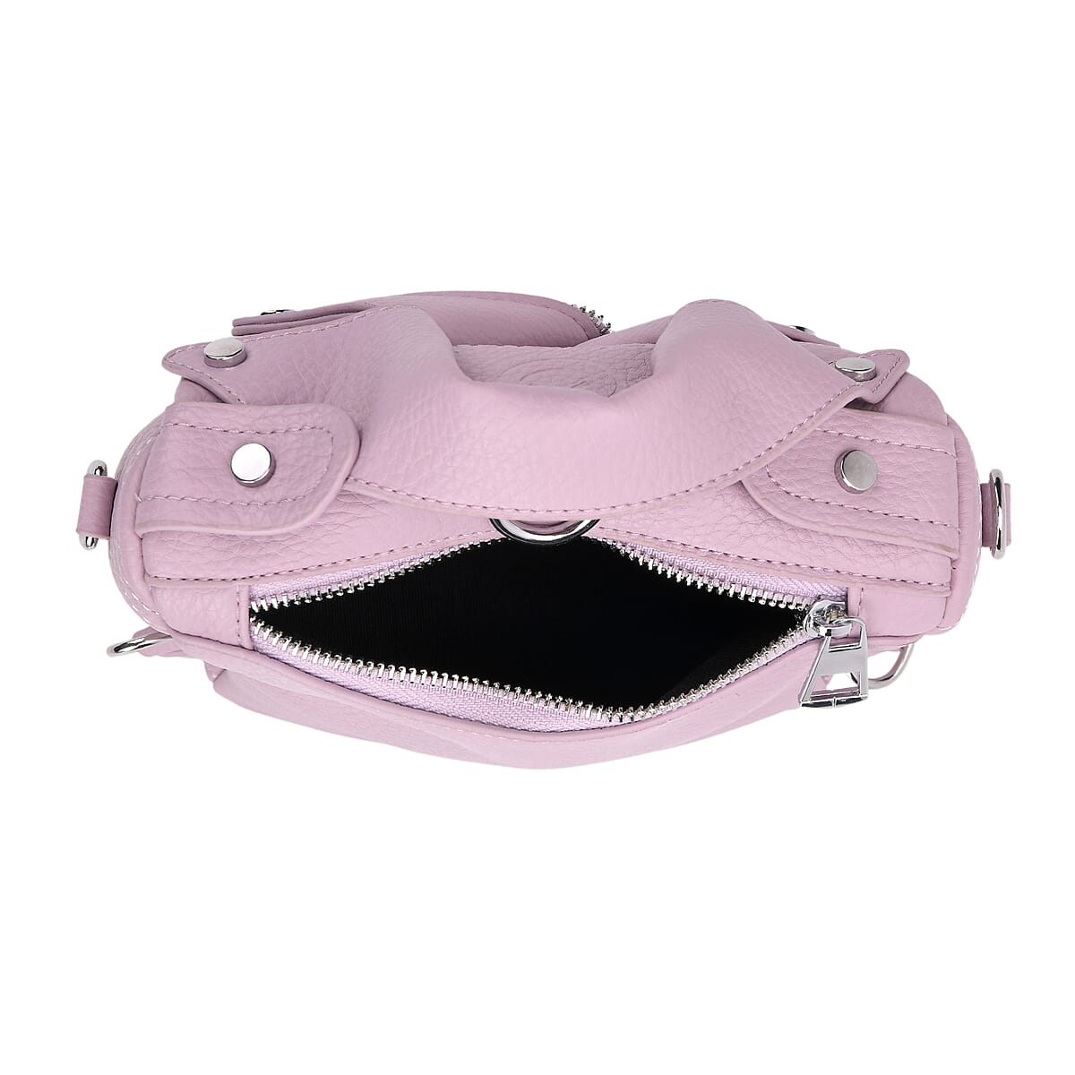 Pink Crocodile Embossed Faux Leather Jacket Bag image number 6