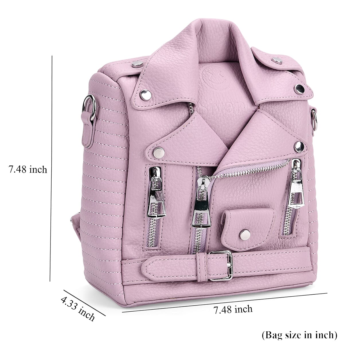 Pink Crocodile Embossed Faux Leather Jacket Bag image number 8