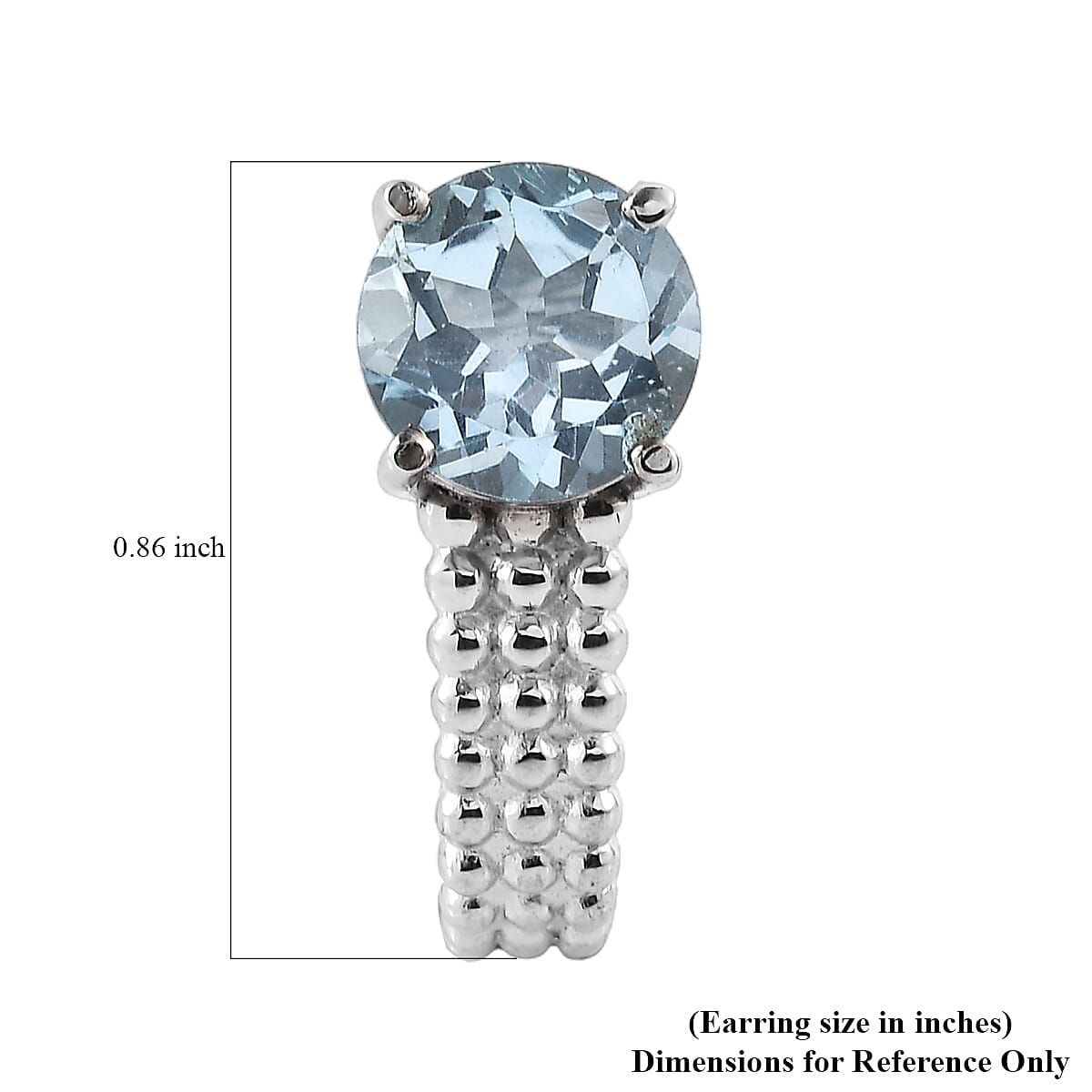 Sky Blue Topaz 4.75 ctw J Hoop Earrings in Stainless Steel