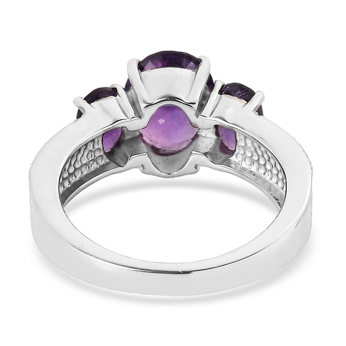 African Amethyst Ring in Stainless Steel (Size 6.0) 2.65 ctw image number 4