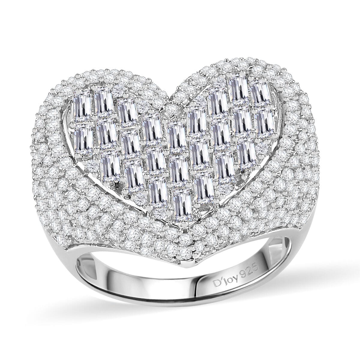 GP Amore Collection White Zircon 5.00 ctw Heart Ring in Rhodium Over Sterling Silver (Size 6.0) image number 0