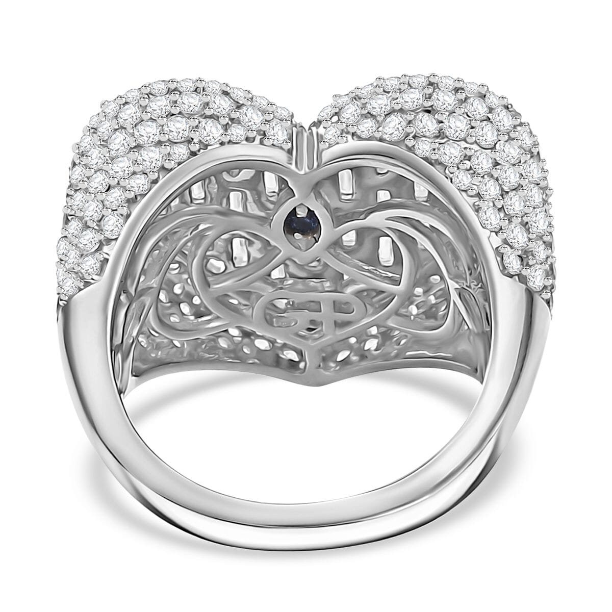 GP Amore Collection White Zircon 5.00 ctw Heart Ring in Rhodium Over Sterling Silver (Size 6.0) image number 4
