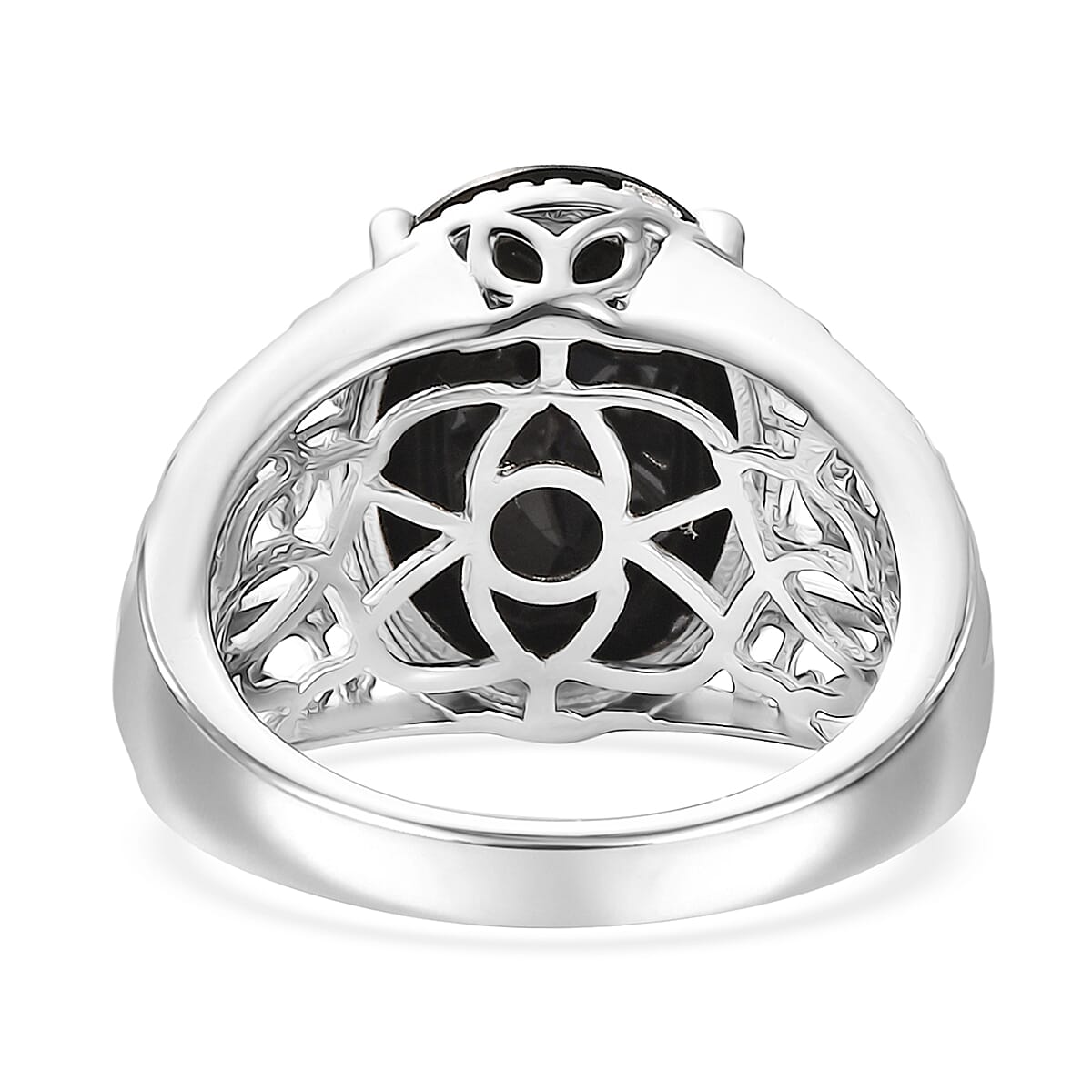 Karis Thai Black Spinel 9.20 ctw Ring in Platinum Bond (Size 8.0)