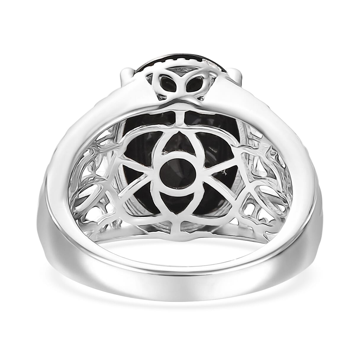 Karis Thai Black Spinel 9.20 ctw Ring in Platinum Bond (Size 8.0) image number 4