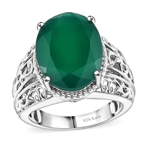 Karis Verde Onyx 7.70 ctw Ring in 18K YG Plated and Platinum Bond (Size 10.0)