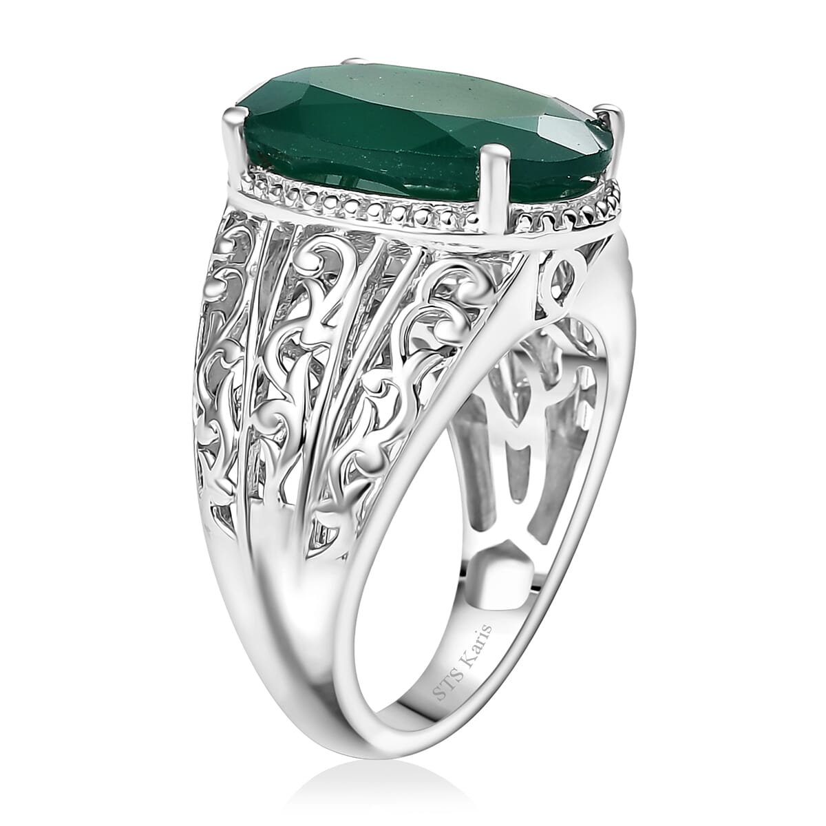 Karis Verde Onyx 7.70 ctw Ring in 18K YG Plated and Platinum Bond (Size 7.0) image number 3