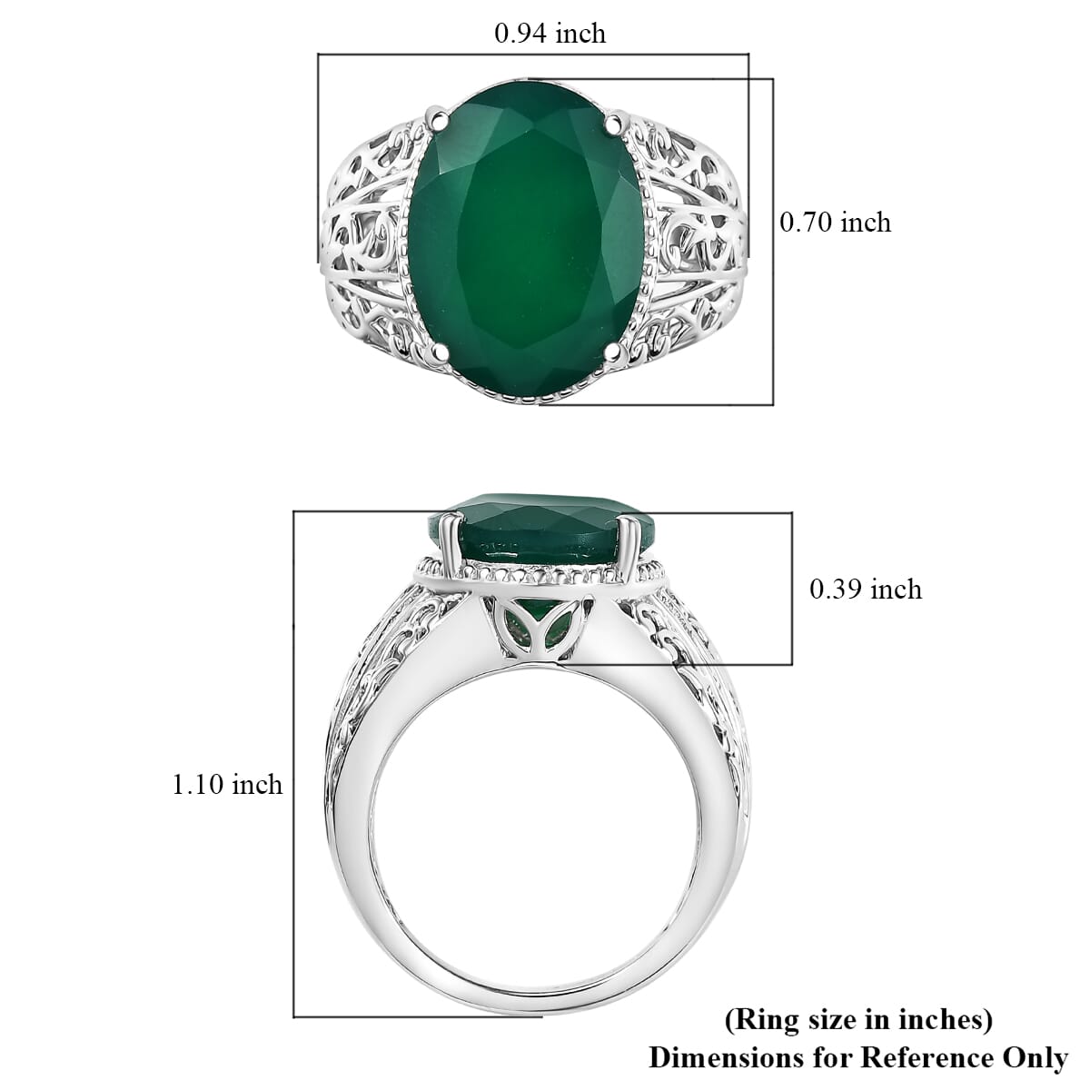 Karis Verde Onyx 7.70 ctw Ring in 18K YG Plated and Platinum Bond (Size 7.0) image number 5