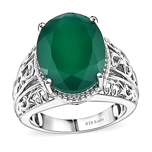 Karis Verde Onyx 7.70 ctw Ring in 18K YG Plated and Platinum Bond (Size 9.0)