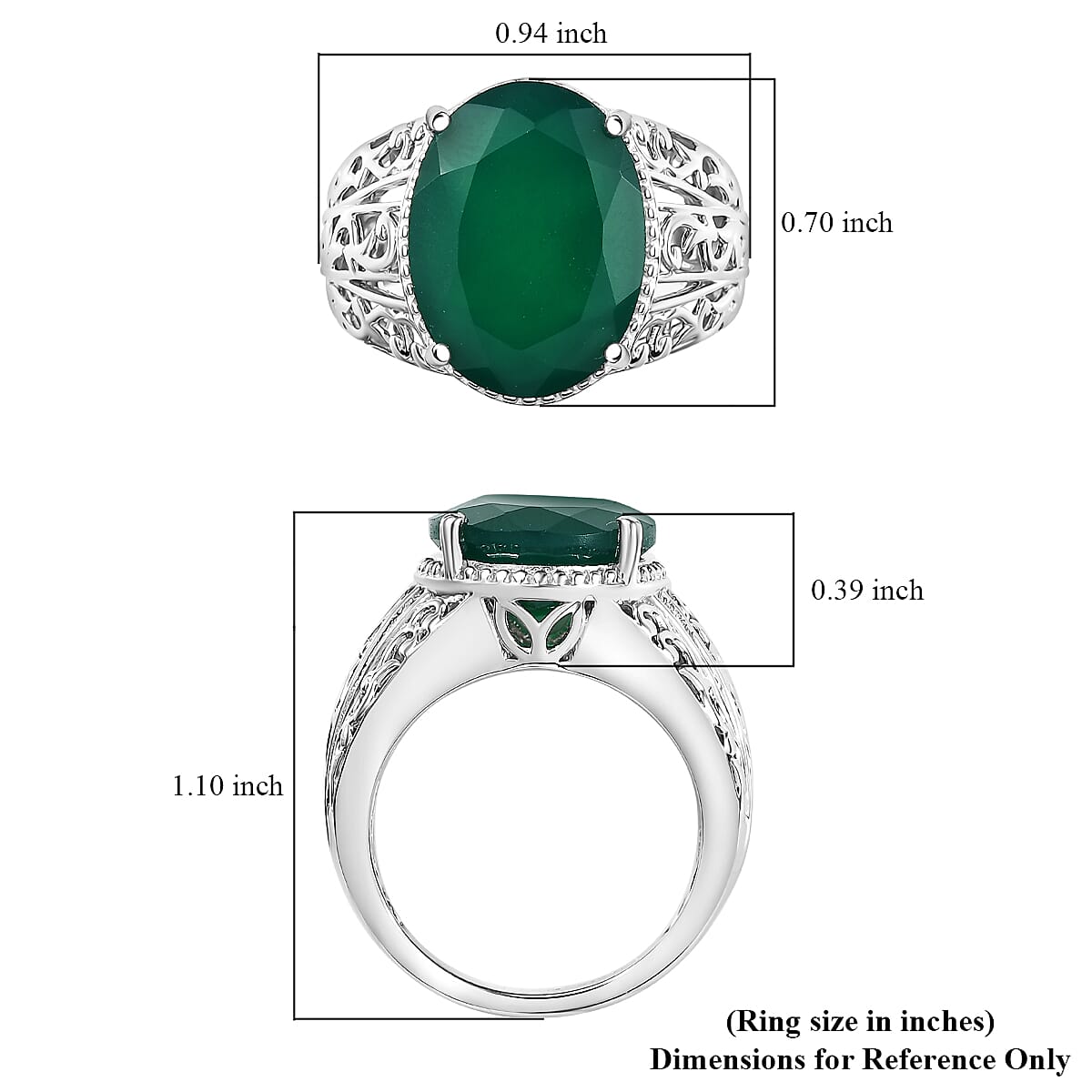 Karis Verde Onyx 7.70 ctw Ring in 18K YG Plated and Platinum Bond (Size 9.0) image number 5