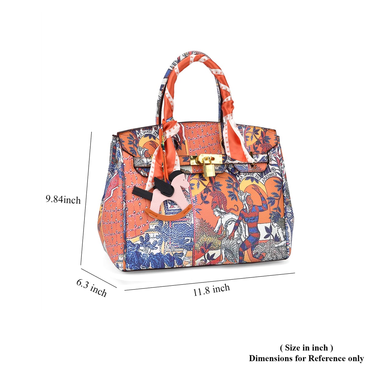 Intricate Pattern Faux Leather Crossbody Bag with Pony Charm with Adjustable Shoulder Strap image number 6