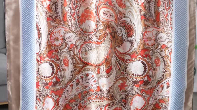 Set of 2 Intricate Paisley Pattern Scarf (70.9"x11") and Bucket Hat (22.8")
