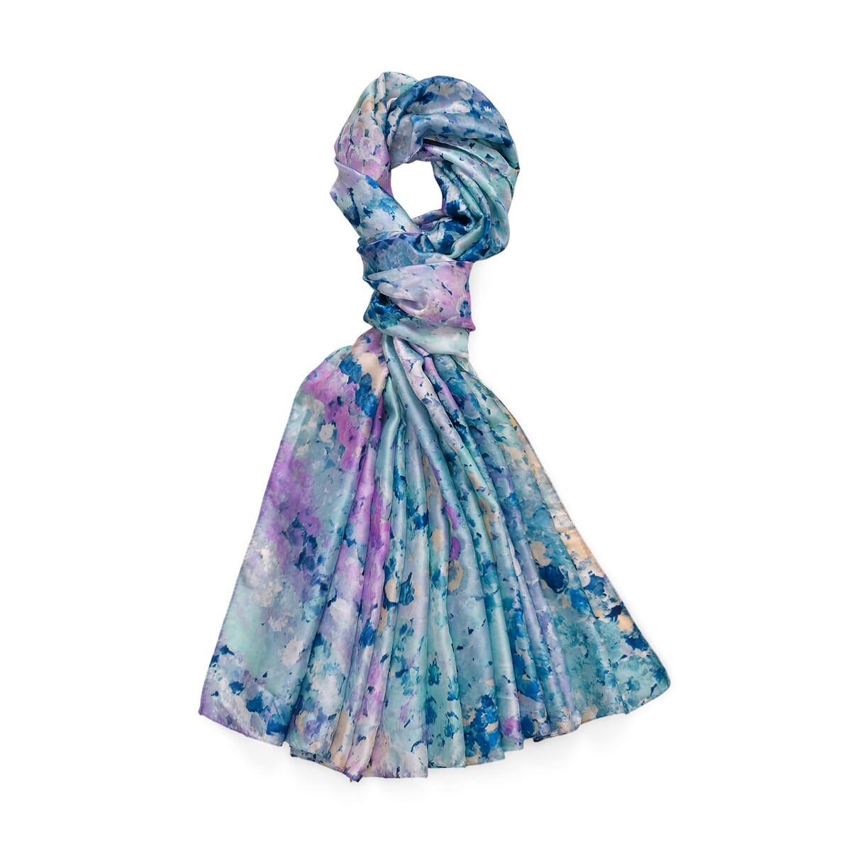 Cool Watercolor Matching Digitally Printed Polyester Bucket Hat and Scarf Set image number 1
