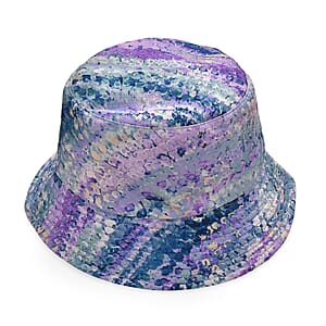 Cool Watercolor Matching Digitally Printed Polyester Bucket Hat and Scarf Set