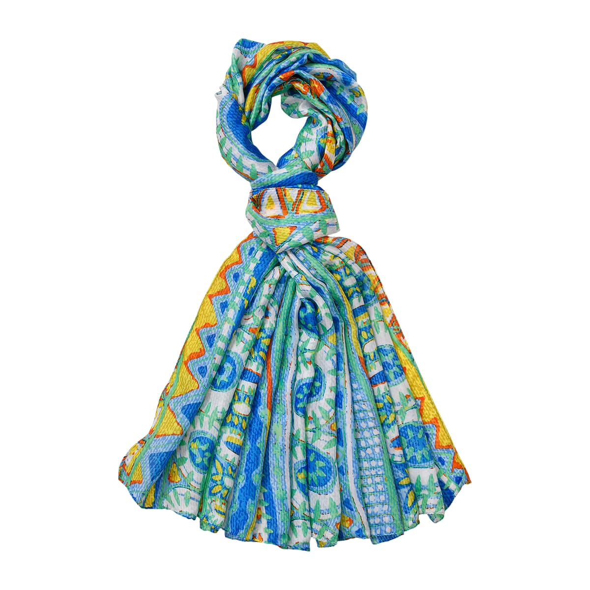 Multi Tile Matching Digitally Printed Polyester Bucket Hat and Scarf Set image number 1