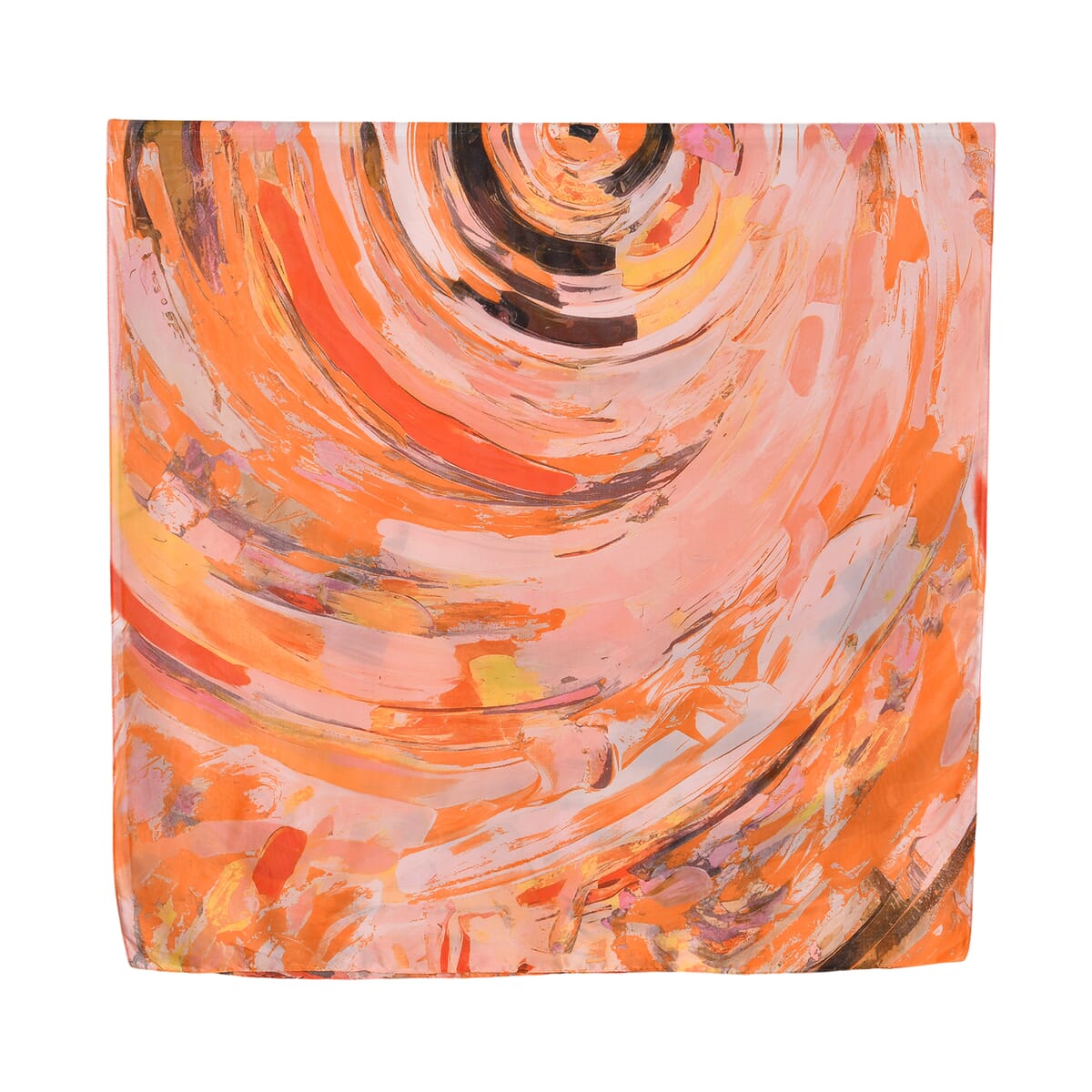 Orange Swirl Matching Digitally Printed Polyester Bucket Hat and Scarf Set image number 2