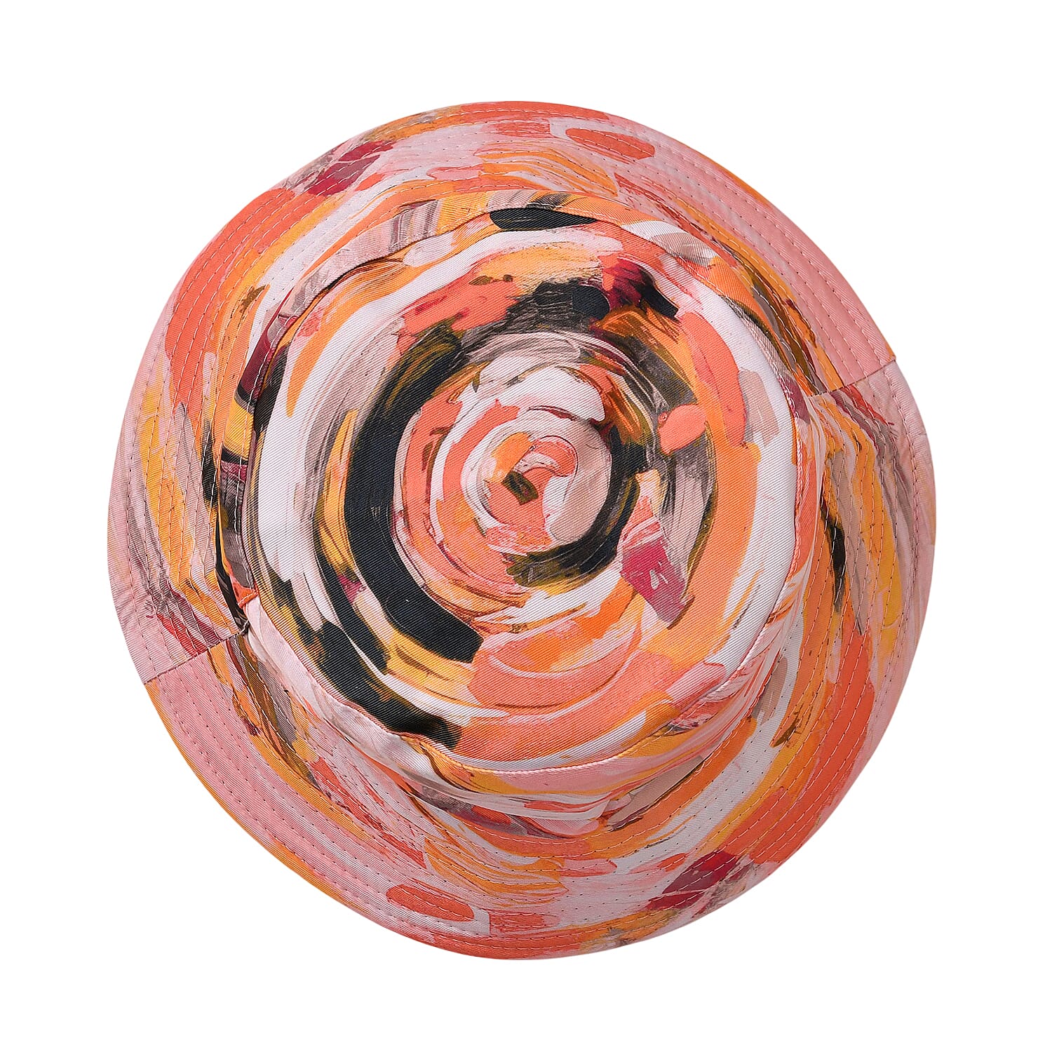 Orange Swirl Matching Digitally Printed Polyester Bucket Hat and Scarf Set