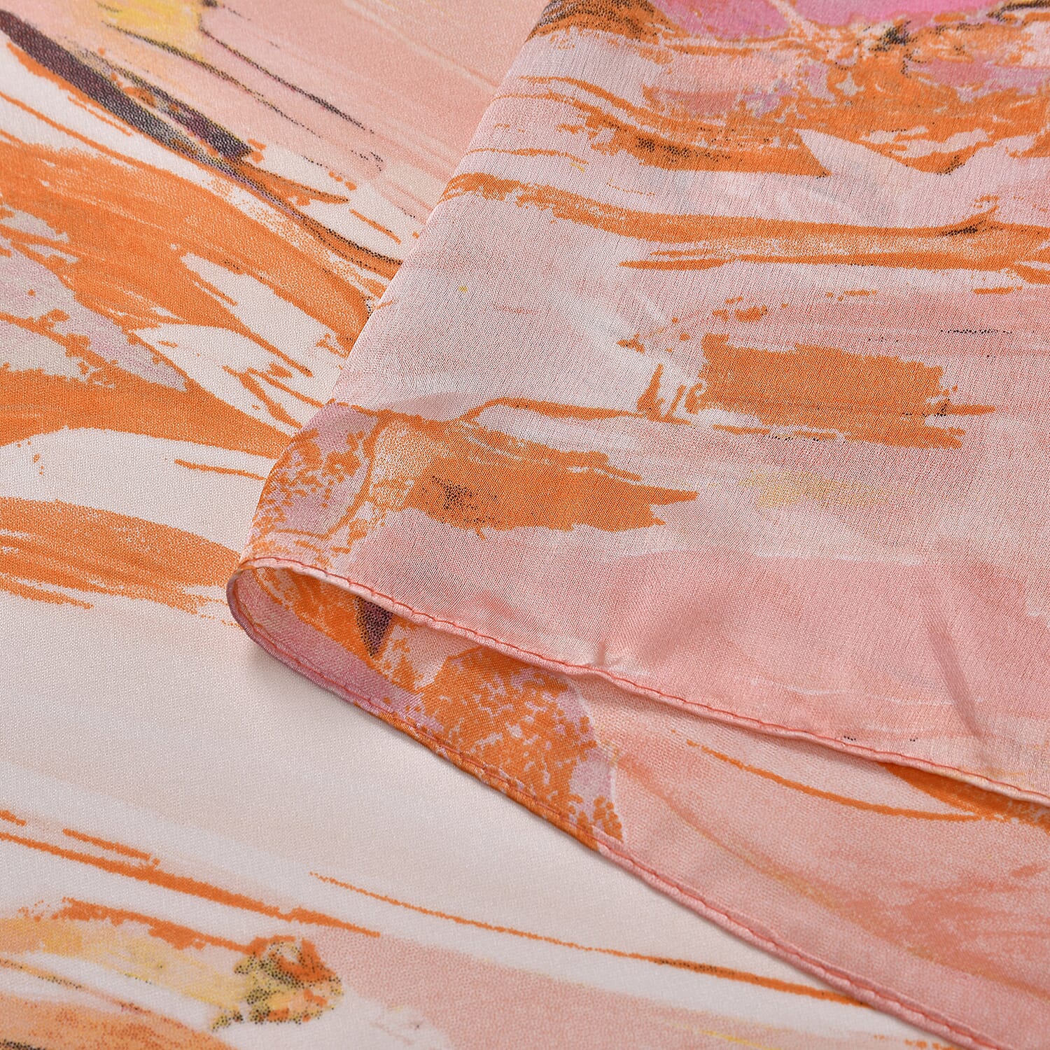 Orange Swirl Matching Digitally Printed Polyester Bucket Hat and Scarf Set