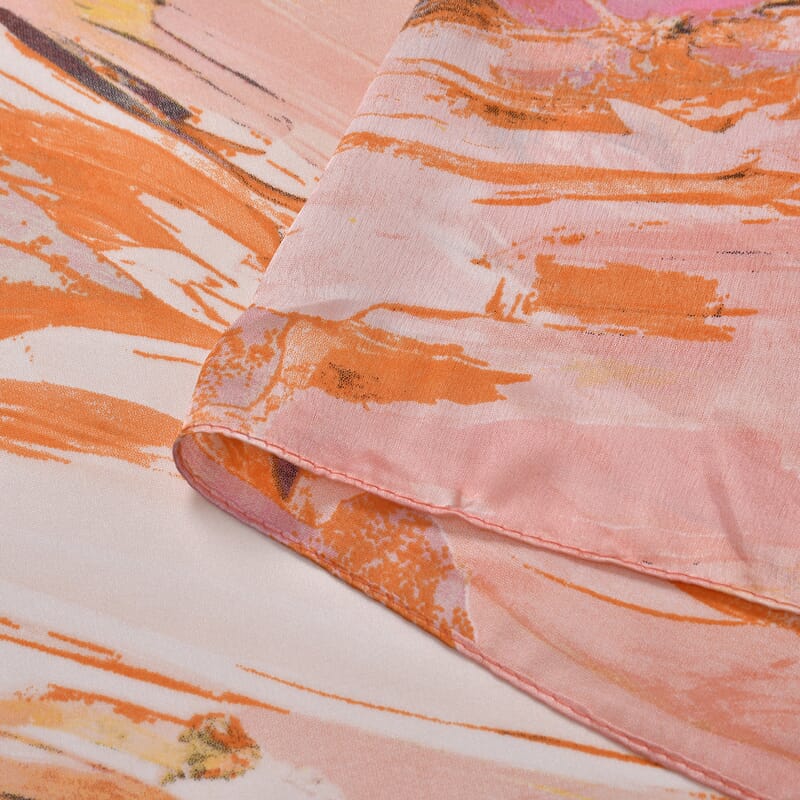 Orange Swirl Matching Digitally Printed Polyester Bucket Hat and Scarf Set