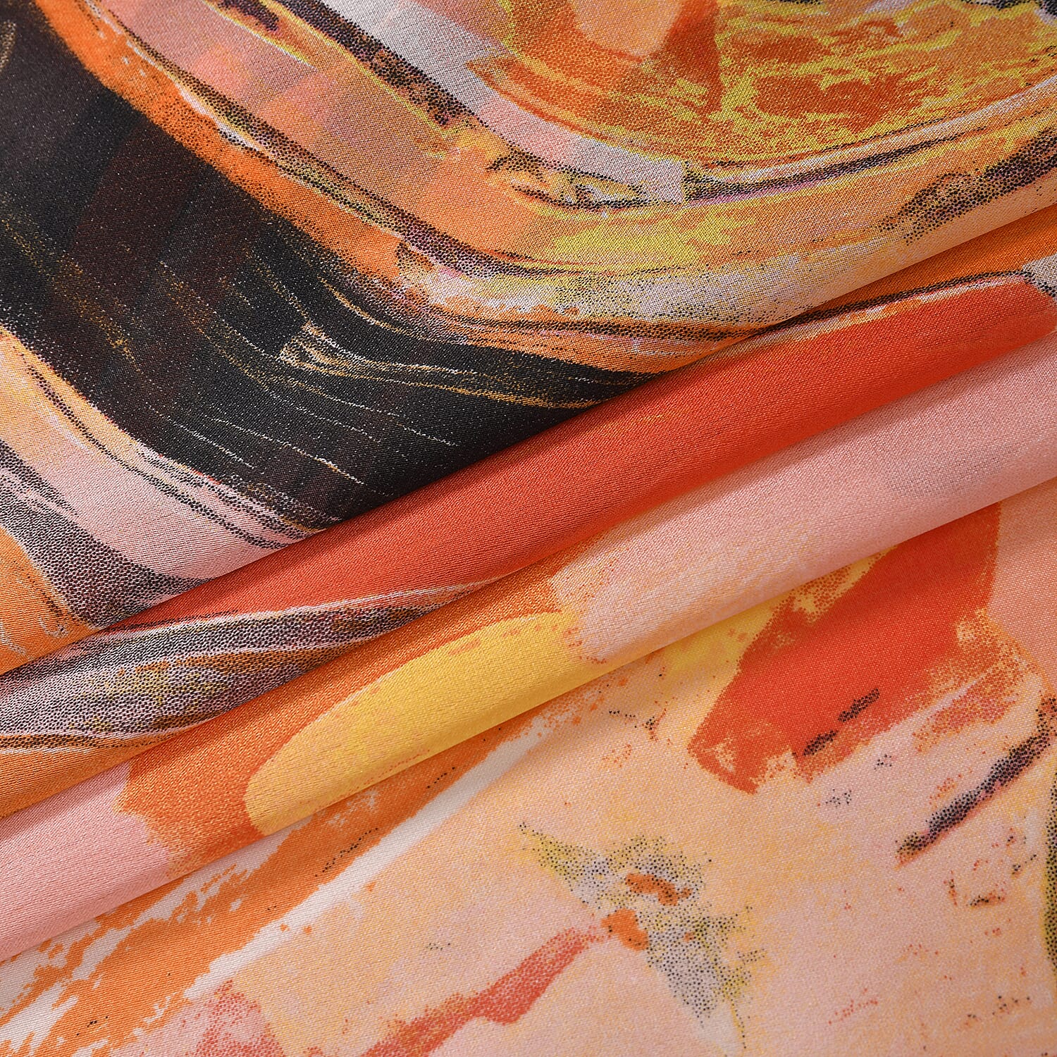 Orange Swirl Matching Digitally Printed Polyester Bucket Hat and Scarf Set