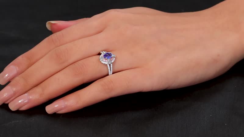 AAA Tanzanite and Multi Gemstone 1.20 ctw Ring in 14K Rose Gold and Rhodium Over Sterling Silver (Size 10.0)
