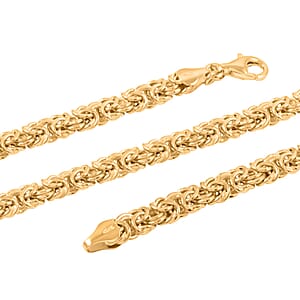 La Bella Italian Byzantine Chain Necklace in 14K Yellow Gold Over Sterling Silver 22-24 Inches 31.10 Grams