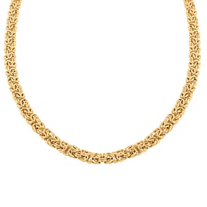 La Bella Italian Byzantine Chain Necklace in 14K Yellow Gold Over Sterling Silver 22-24 Inches 31.10 Grams