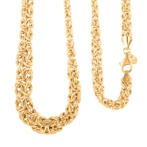 Italian La Bella Byzantine Chain Necklace in 14K YG Over Sterling Silver 22 Inches 29.23 Grams