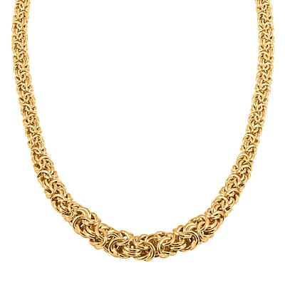 Italian La Bella Byzantine Chain Necklace in 14K YG Over Sterling Silver 22 Inches 29.23 Grams