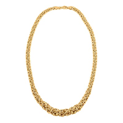 Italian La Bella Byzantine Chain Necklace in 14K YG Over Sterling Silver 22 Inches 29.23 Grams