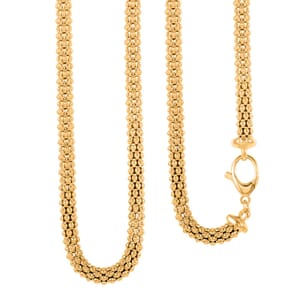 Italian La Bella Chain Necklace in 14K Yellow Gold Over Sterling Silver 22 Inches 23.52 Grams
