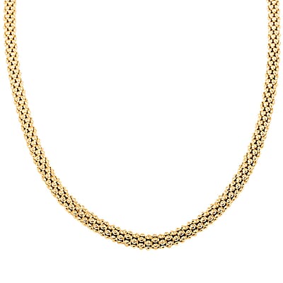 Italian La Bella Chain Necklace in 14K Yellow Gold Over Sterling Silver 22 Inches 23.52 Grams