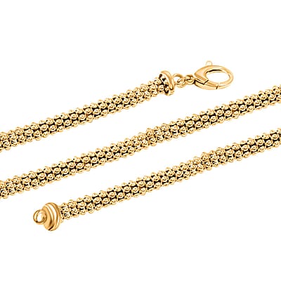 Italian La Bella Chain Necklace in 14K Yellow Gold Over Sterling Silver 22 Inches 23.52 Grams