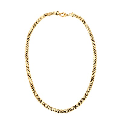Italian La Bella Chain Necklace in 14K Yellow Gold Over Sterling Silver 22 Inches 23.52 Grams