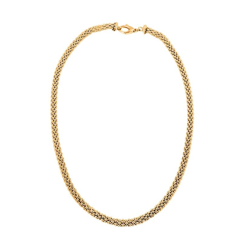Italian La Bella Chain Necklace in 14K Yellow Gold Over Sterling Silver 22 Inches 23.52 Grams