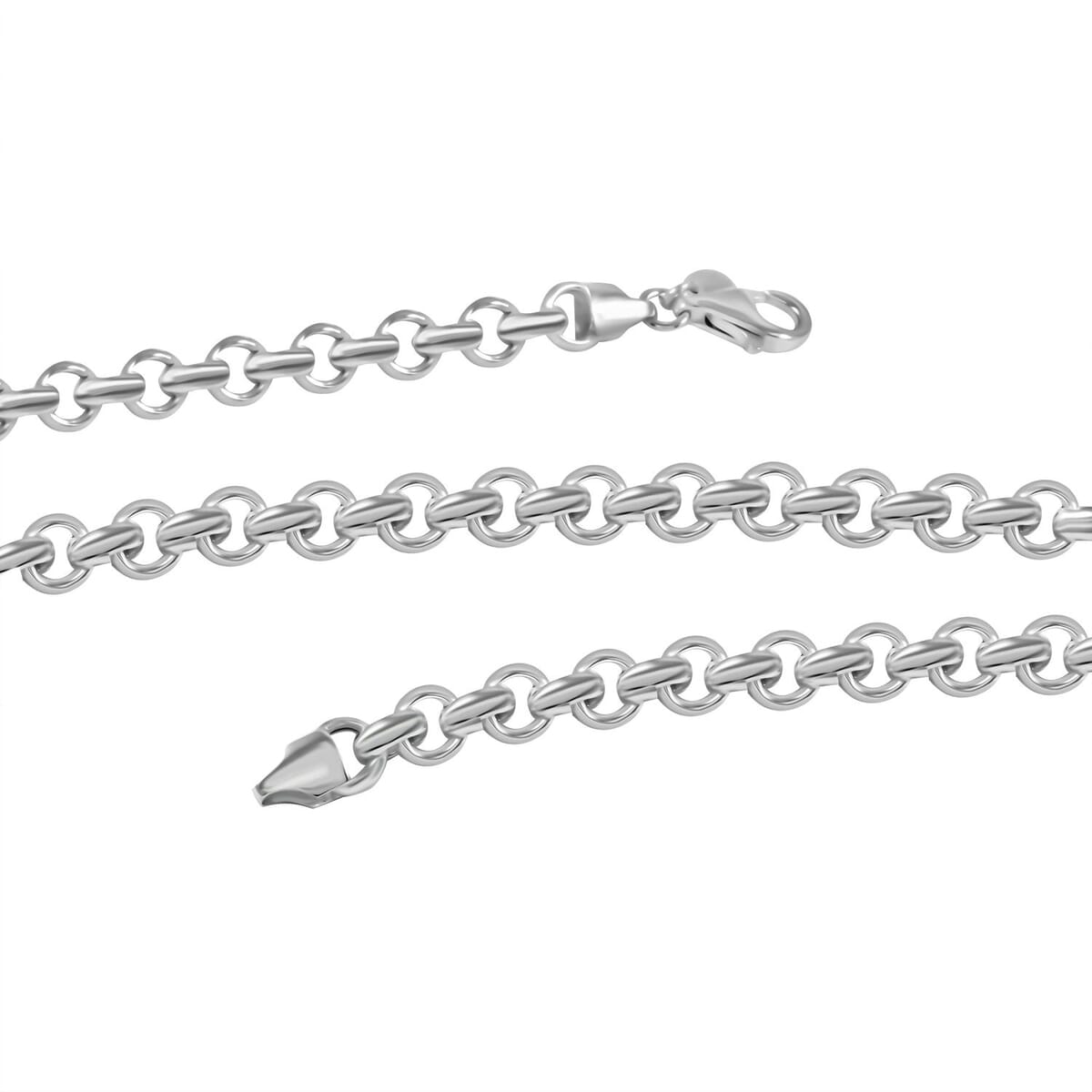 Italian La Bella Rolo Chain Necklace in Sterling Silver 22 Inches 21.50 Grams image number 1