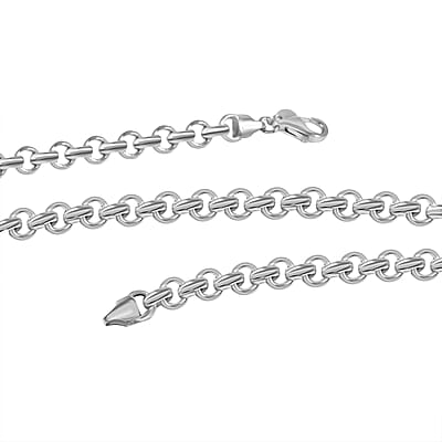 Italian La Bella Rolo Chain Necklace in Sterling Silver 22 Inches 21.50 Grams