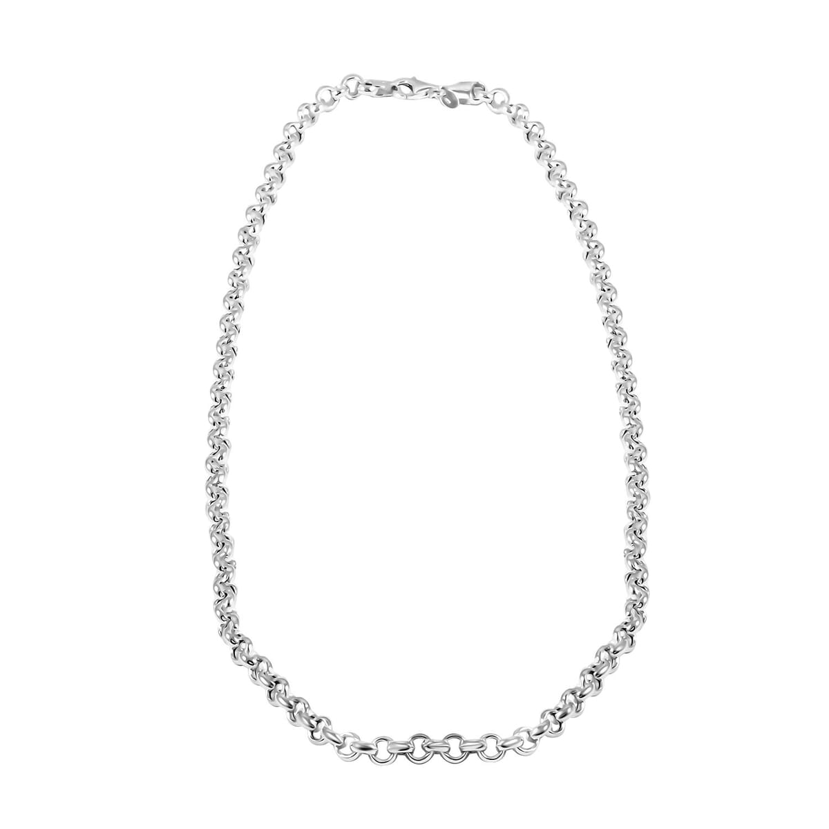 Italian La Bella Rolo Chain Necklace in Sterling Silver 22 Inches 21.50 Grams image number 3
