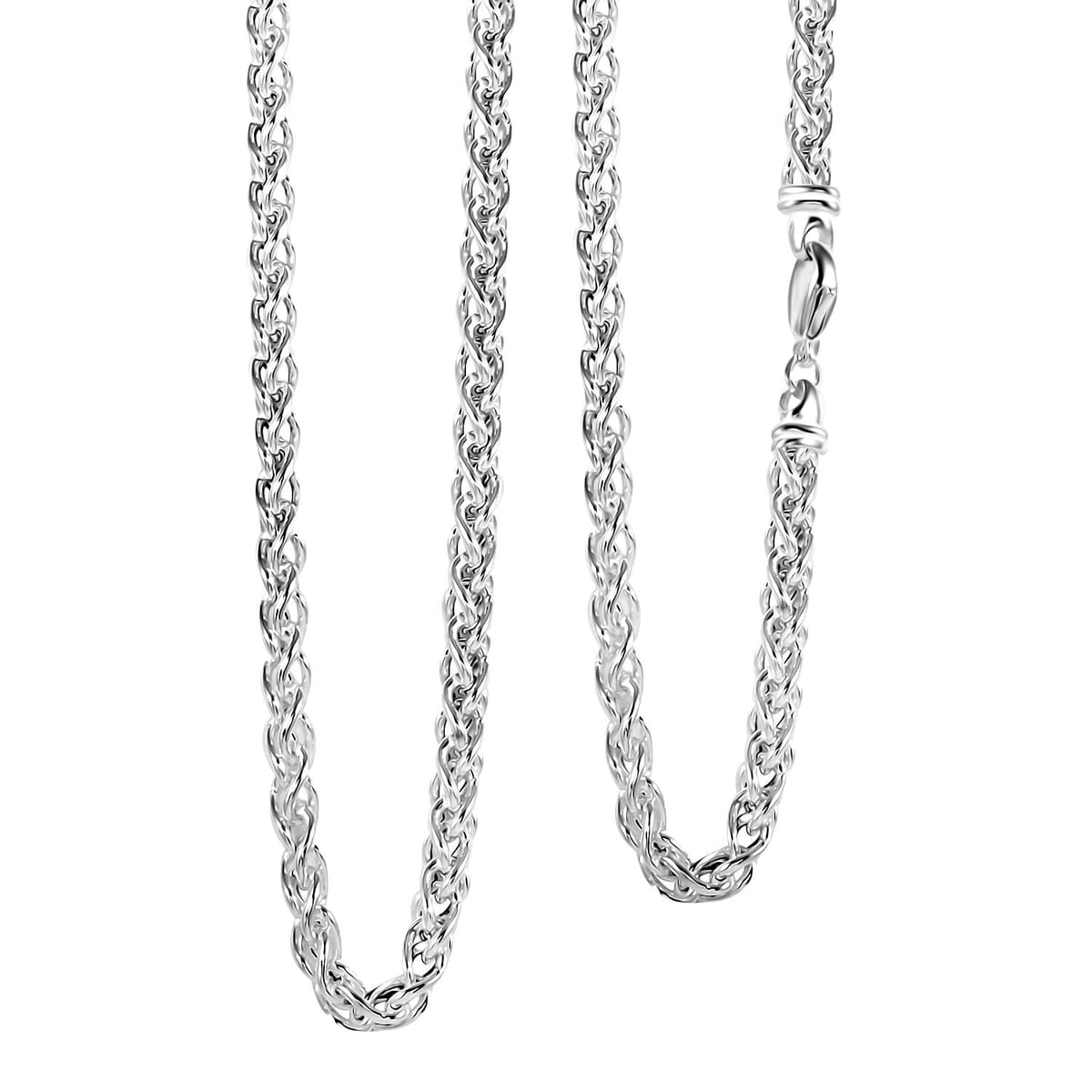 Italian La Bella Spiga Chain Necklace in Sterling Silver 22 Inches 18.90 Grams image number 0
