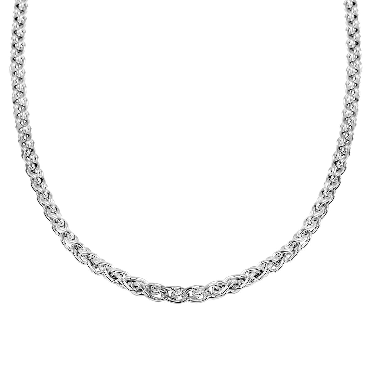Italian La Bella Spiga Chain Necklace in Sterling Silver 22 Inches 18.90 Grams image number 1